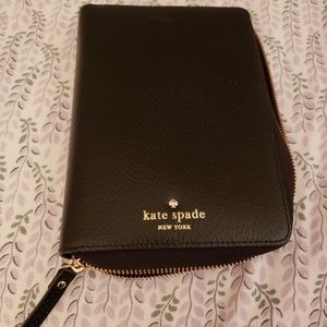 Kate Spade Black Leather Ziparound Planner